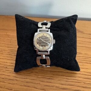 Vintage TIMEX Silver Tone Winding Watch with Brown Face